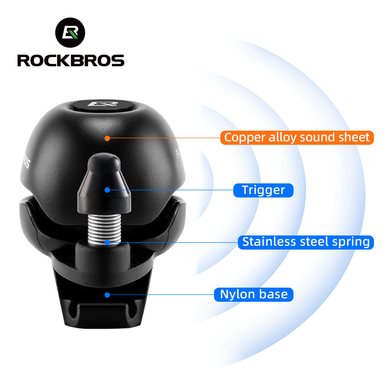 Load image into Gallery viewer, ROCKBROS 80DB Bike Bell Aluminum Alloy Helmet-Shaped Fits 22-34mm Handlebars
