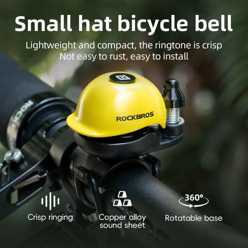 Load image into Gallery viewer, ROCKBROS 80DB Bike Bell Aluminum Alloy Helmet-Shaped Fits 22-34mm Handlebars
