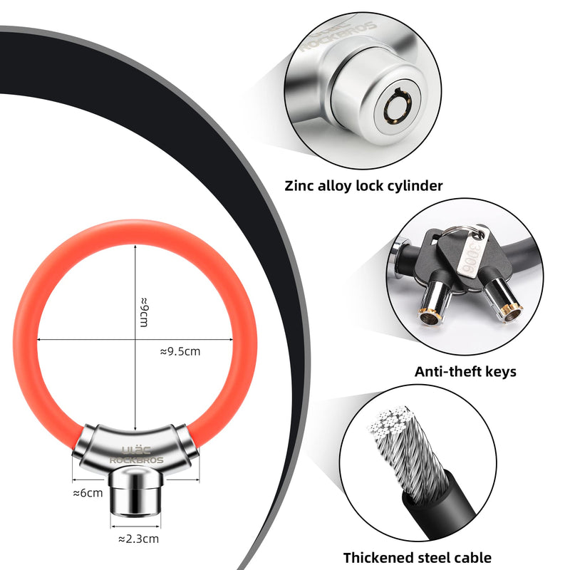 Load image into Gallery viewer, ROCKBROS Anti-Theft Bike Cable Lock Portable Key Lock Rustproof
