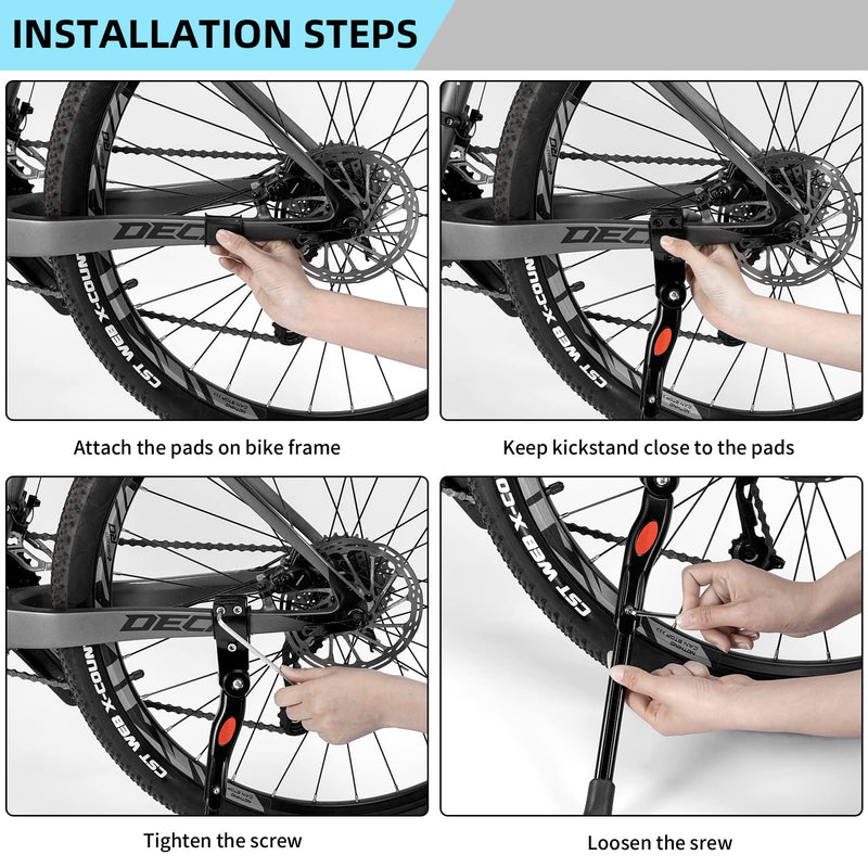 Load image into Gallery viewer, Adjustable Alloy Rear Mount Kickstand for 22"-28" Bikes
