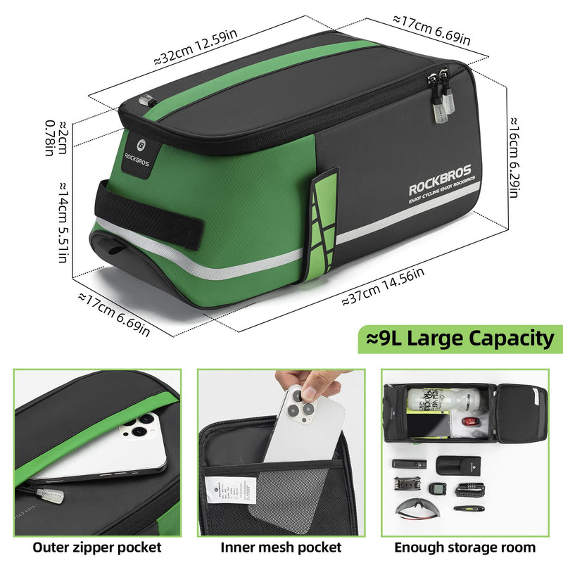 Load image into Gallery viewer, ROCKBROS Bike Rear Rack Bag Reflective Bicycle Saddle Bag Cycling Luggage Panniers with Shoulder Straps
