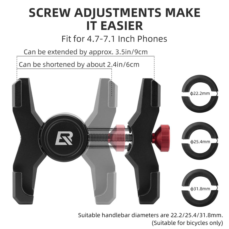 Load image into Gallery viewer, ROCKBROS Bike Phone Holder, Aluminum Handlebar Mount for 4.7-7.1" Phones
