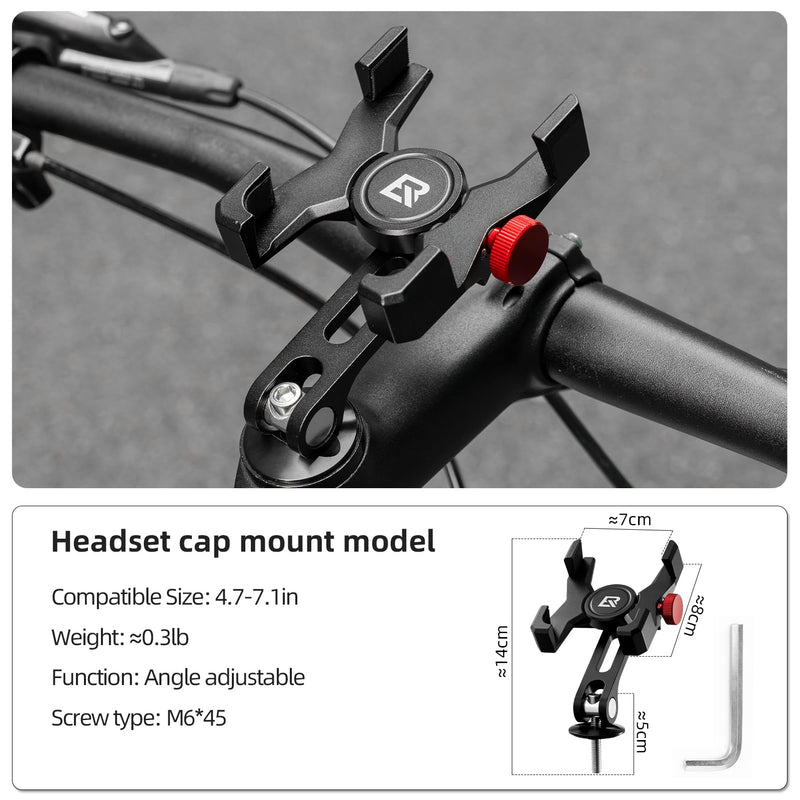 Load image into Gallery viewer, ROCKBROS Bike Phone Holder, Aluminum Handlebar Mount for 4.7-7.1" Phones
