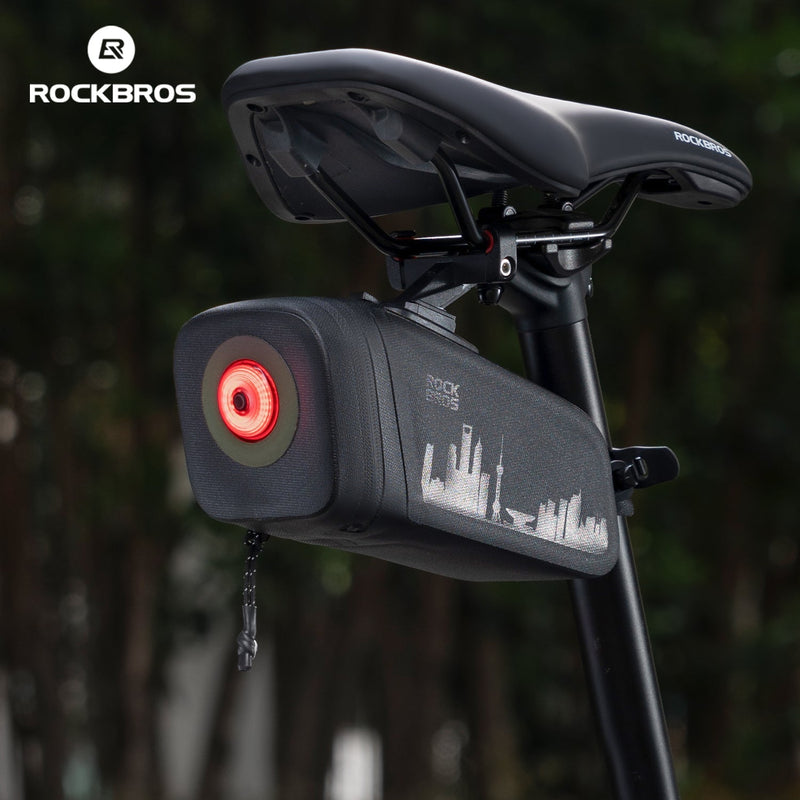 Load image into Gallery viewer, ROCKBROS Bike Saddle Bag Waterproof with Brake Sensor Tail Light
