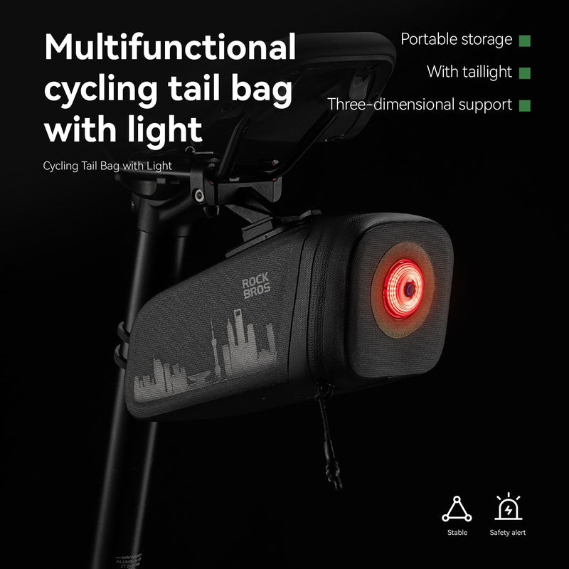 Load image into Gallery viewer, ROCKBROS Bike Saddle Bag Waterproof with Brake Sensor Tail Light
