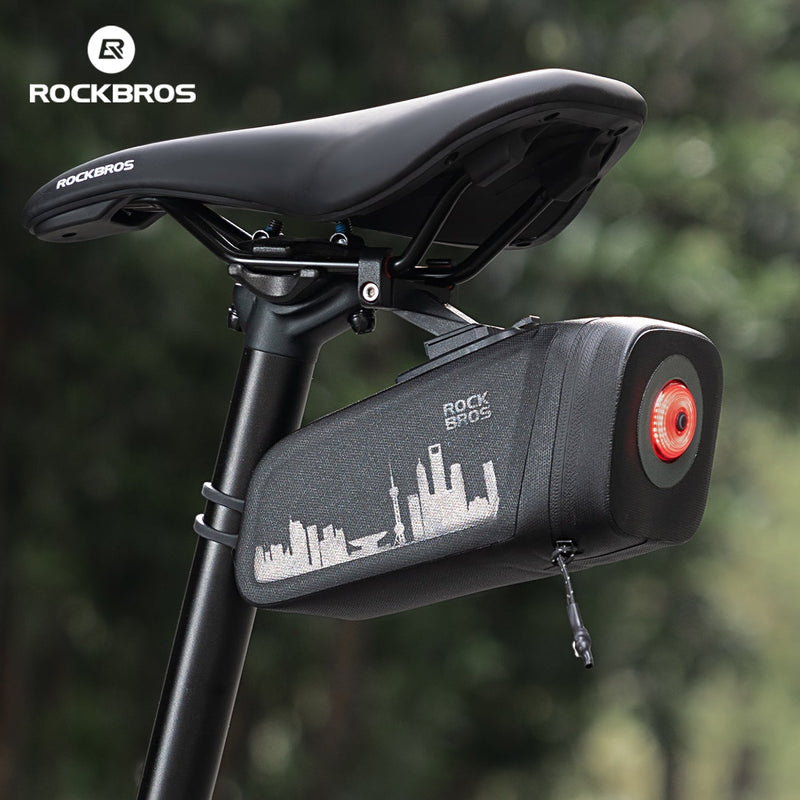 Load image into Gallery viewer, ROCKBROS Bike Saddle Bag Waterproof with Brake Sensor Tail Light
