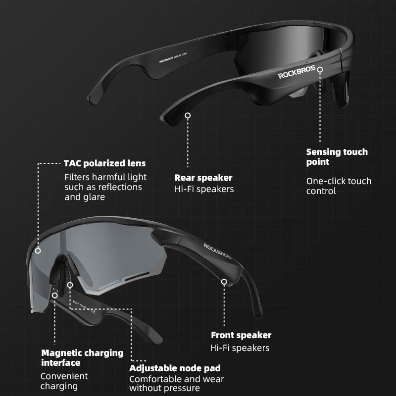 Load image into Gallery viewer, Bluetooth Polarized Cycling Sunglasses with Speakers
