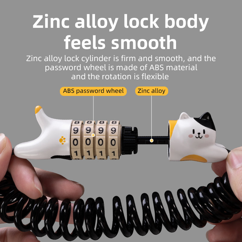 Load image into Gallery viewer, ROCKBROS Cute Cat Password Bike Lock 51.2in
