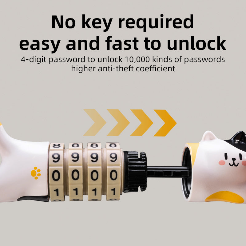 Load image into Gallery viewer, ROCKBROS Cute Cat Password Bike Lock 51.2in
