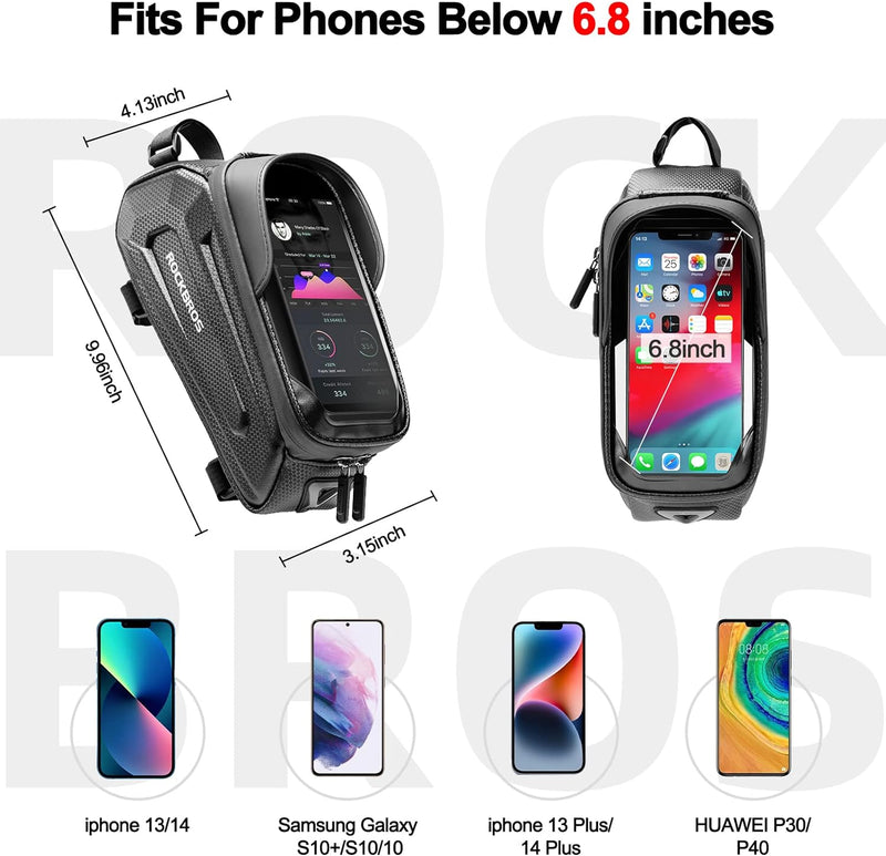 Load image into Gallery viewer, ROCKBROS EVA Waterproof Bike Phone Frame Bag for 6.8" Phones
