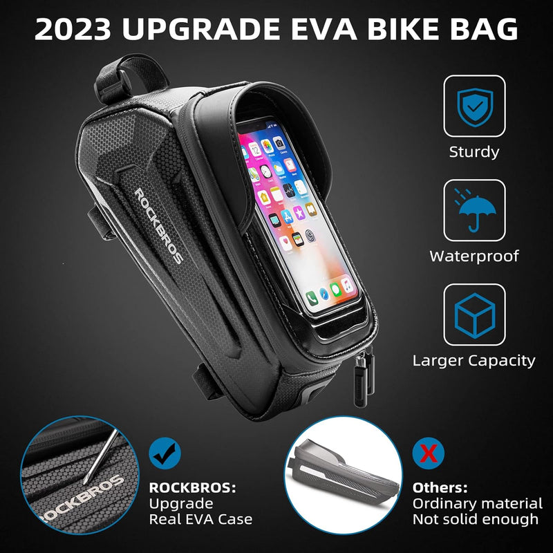 Load image into Gallery viewer, ROCKBROS EVA Waterproof Bike Phone Frame Bag for 6.8" Phones
