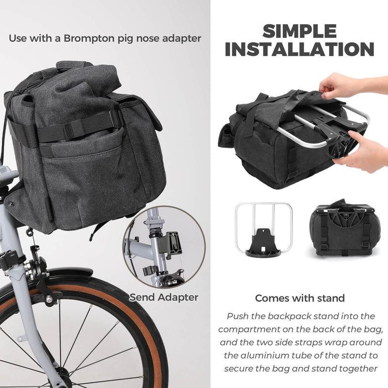 Load image into Gallery viewer, ROCKBROS Folding Bike Handlebar Bag Backpack - H46
