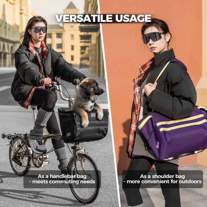Load image into Gallery viewer, ROCKBROS Folding Bike Handlebar Bag Basket Bag - W016
