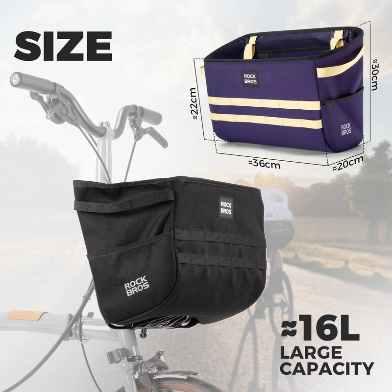 Load image into Gallery viewer, ROCKBROS Folding Bike Handlebar Bag Basket Bag - W016
