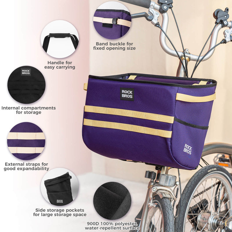 Load image into Gallery viewer, ROCKBROS Folding Bike Handlebar Bag Basket Bag - W016
