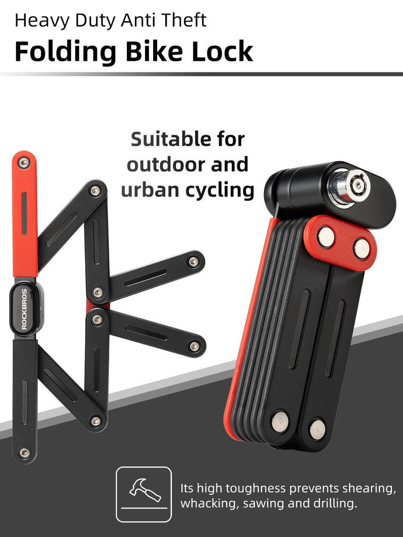 Load image into Gallery viewer, ROCKBROS Folding Heavy Duty Anti Theft  Bike Lock 120cm/47.24inch with 2 Keys
