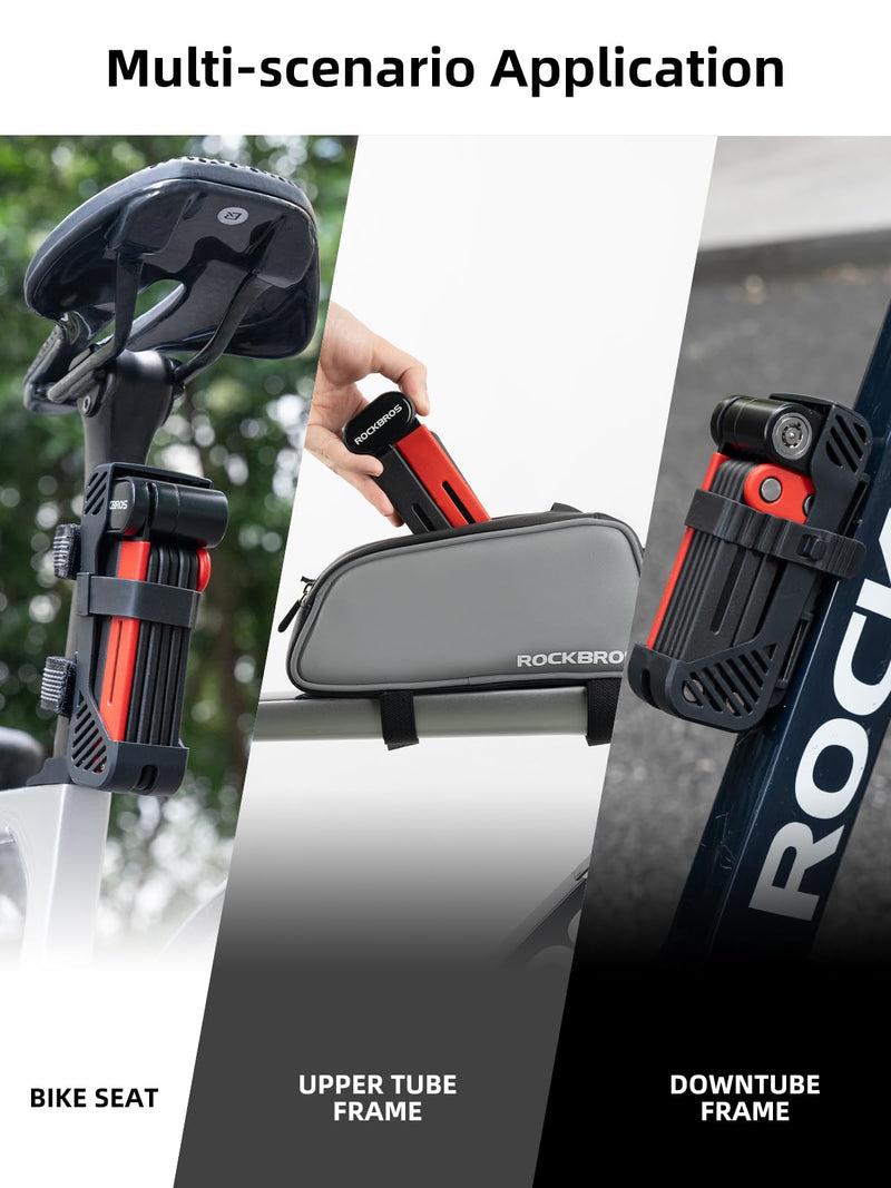Load image into Gallery viewer, ROCKBROS Folding Heavy Duty Anti Theft  Bike Lock 120cm/47.24inch with 2 Keys
