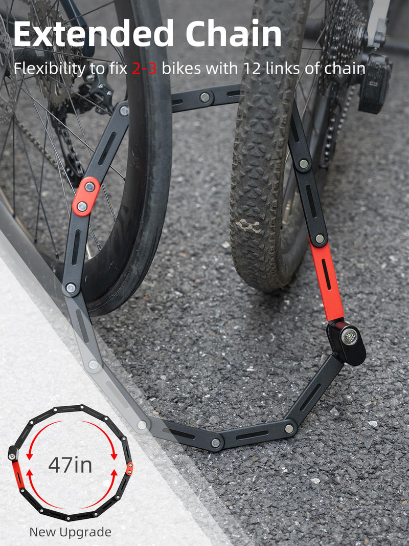 Load image into Gallery viewer, ROCKBROS Folding Heavy Duty Anti Theft  Bike Lock 120cm/47.24inch with 2 Keys
