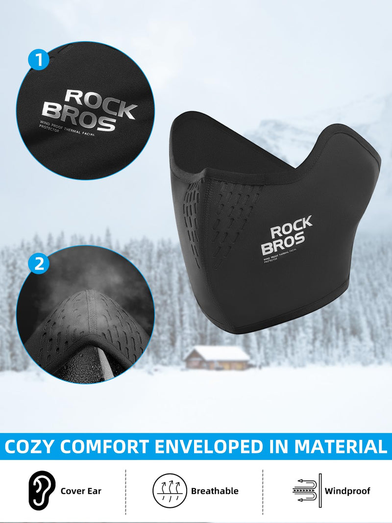 Load image into Gallery viewer, ROCKBROS Half Balaclava Mask Winter Thermal Half Mask Black Beige
