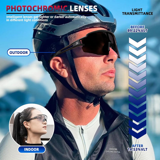 Half-Frame Photochromic Sports Sunglasses (UV400)