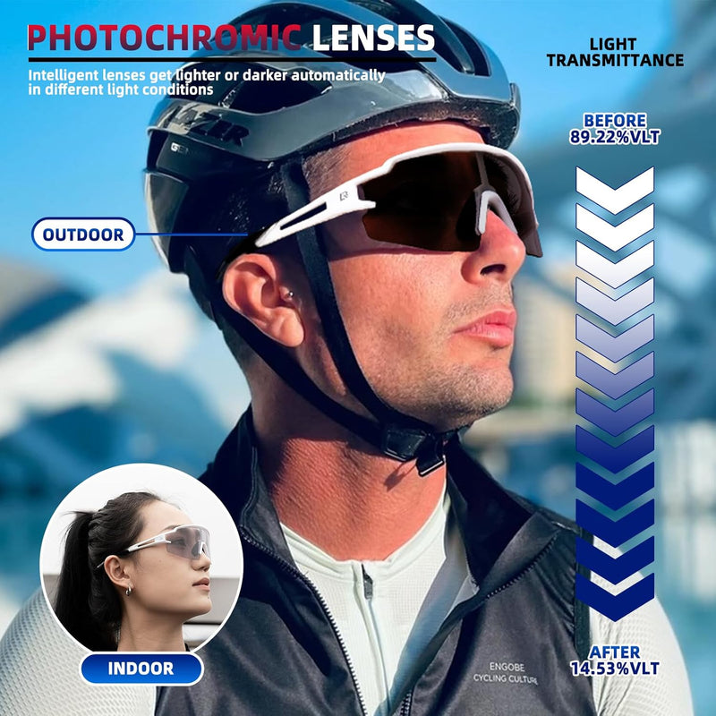 Load image into Gallery viewer, Half-Frame Photochromic Sports Sunglasses (UV400)
