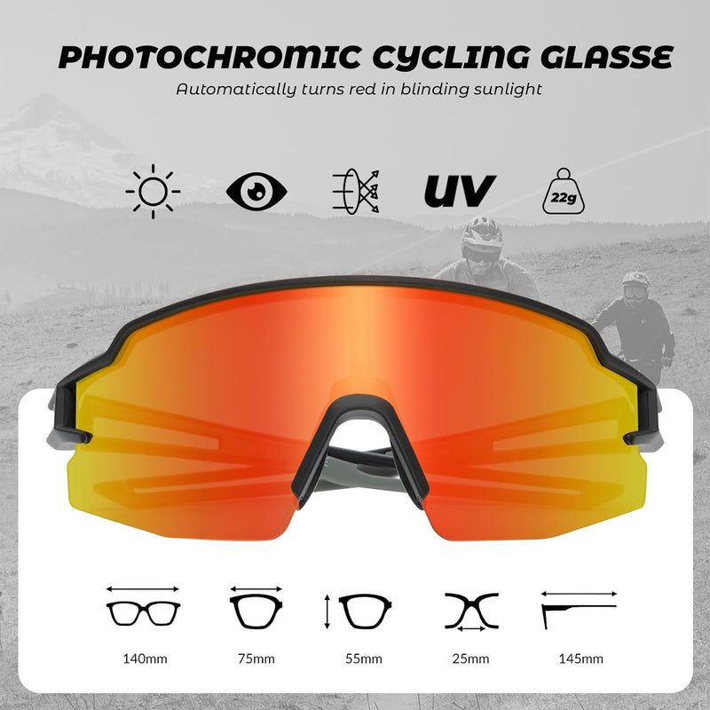 Load image into Gallery viewer, Half-Frame Photochromic Sports Sunglasses (UV400)

