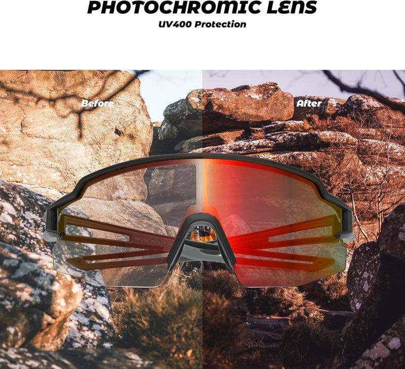 Load image into Gallery viewer, Half-Frame Photochromic Sports Sunglasses (UV400)
