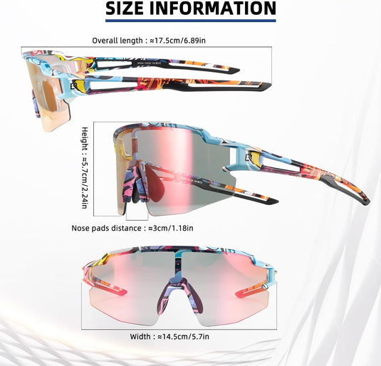 Half-Frame Photochromic Sports Sunglasses (UV400)
