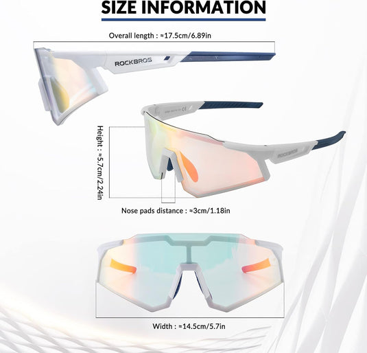 Half-Frame Photochromic Sports Sunglasses (UV400)