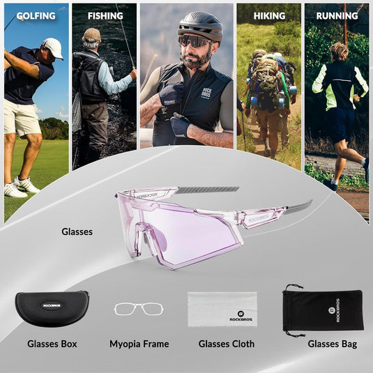 Half-Frame Photochromic Sports Sunglasses (UV400)