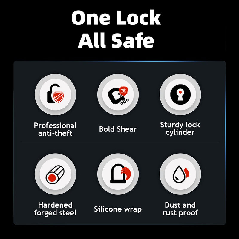 Load image into Gallery viewer, ROCKBROS Heavy Duty Anti Theft Bike U Lock for Bikes eBikes Motorcycles Scooters

