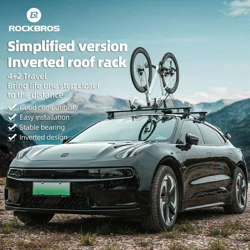 Load image into Gallery viewer, ROCKBROS Inverted Roof Bike Rack for Cars Quick-Release Straps and Clamps
