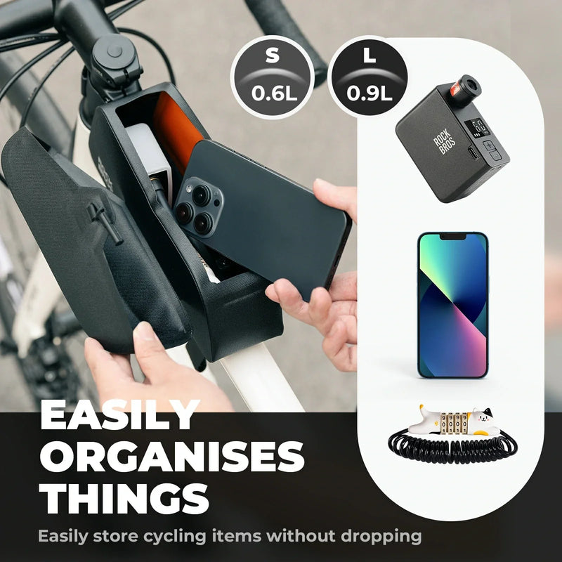 Load image into Gallery viewer, ROCKBROS Magnetic 100% Waterproof Bike Top Tube Frame Bag 0.6L/0.9L
