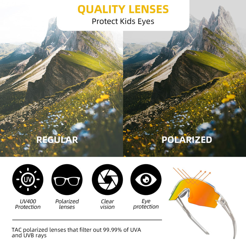 Load image into Gallery viewer, ROCKBROS Polarized Youth Kids UV400 Cycling Sports Sunglasses for Boys Girls Age 8-14

