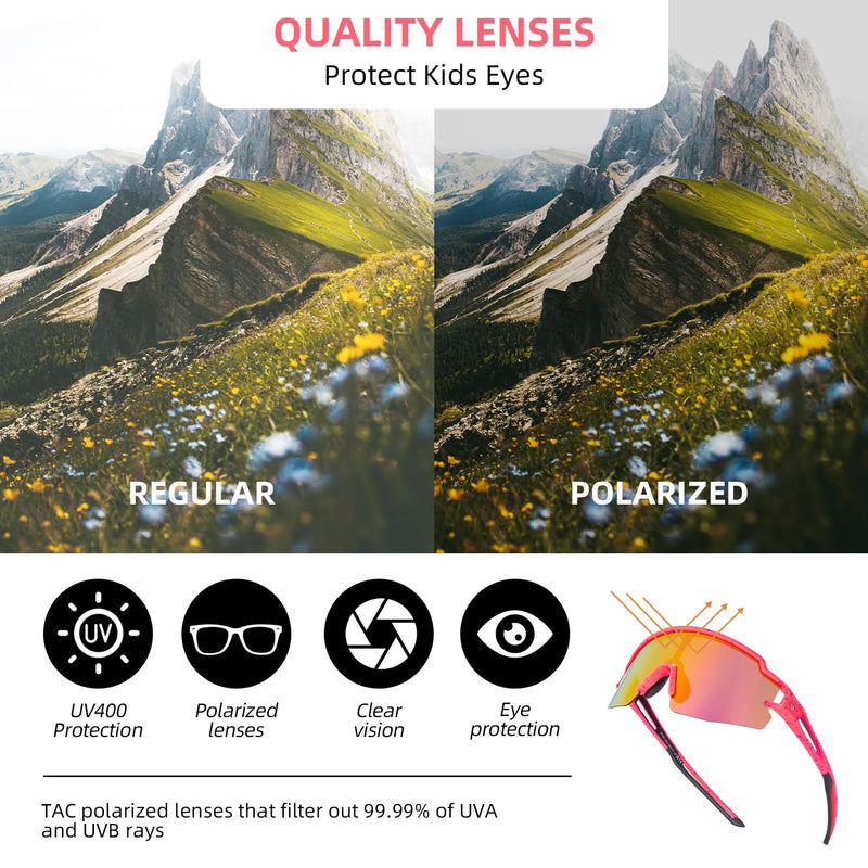 Load image into Gallery viewer, ROCKBROS Polarized Youth Kids UV400 Cycling Sports Sunglasses for Boys Girls Age 8-14
