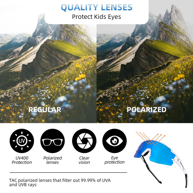 Load image into Gallery viewer, ROCKBROS Polarized Youth Kids UV400 Cycling Sports Sunglasses for Boys Girls Age 8-14
