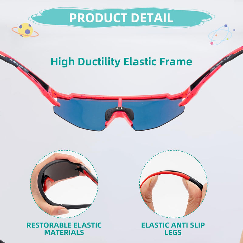 Load image into Gallery viewer, ROCKBROS Polarized Youth Kids UV400 Cycling Sports Sunglasses for Boys Girls Age 8-14
