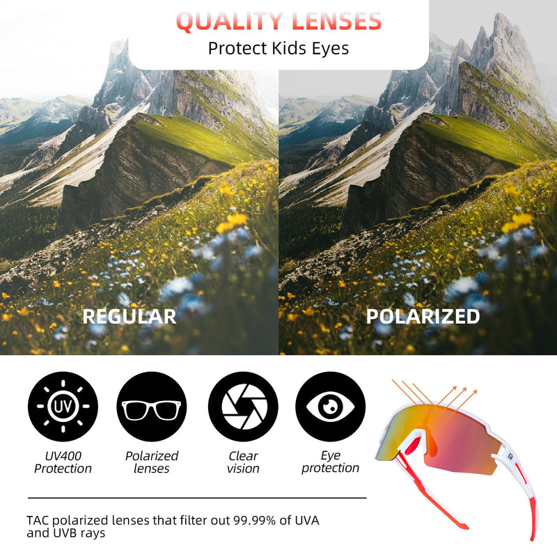 Load image into Gallery viewer, ROCKBROS Polarized Youth Kids UV400 Cycling Sports Sunglasses for Boys Girls Age 8-14
