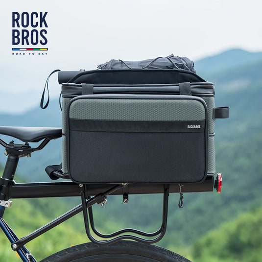 ROCKBROS Road to Sky Foldable Trunk Bag – 16.8L Expandable Bike Rack Bag