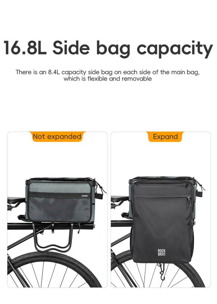 Load image into Gallery viewer, ROCKBROS Road to Sky Foldable Trunk Bag – 16.8L Expandable Bike Rack Bag
