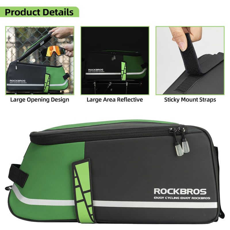 Load image into Gallery viewer, ROCKBROS Bike Rear Rack Bag Reflective Bicycle Saddle Bag Cycling Luggage Panniers with Shoulder Straps
