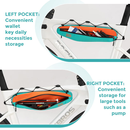 ROCKBROS Urban Rider Series Bike Frame Bag 1.5L Triangle Storage Pouch
