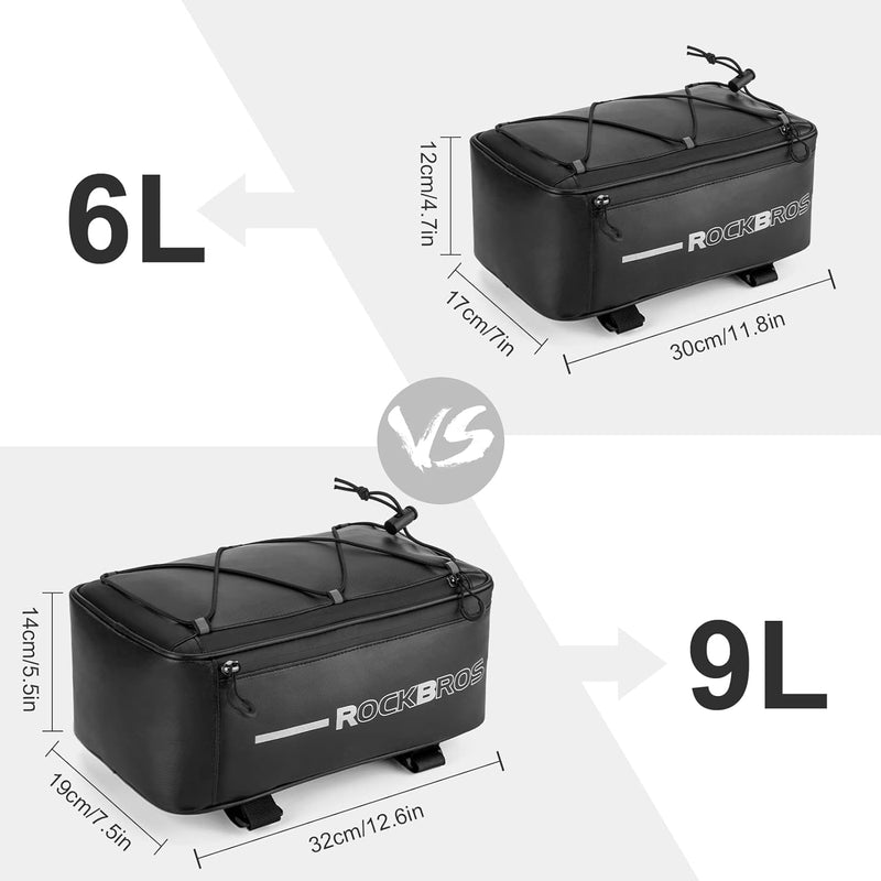 Load image into Gallery viewer, ROCKBROS Bike Rack Bag Saddle Pannier Bag Waterproof 6L or 9L
