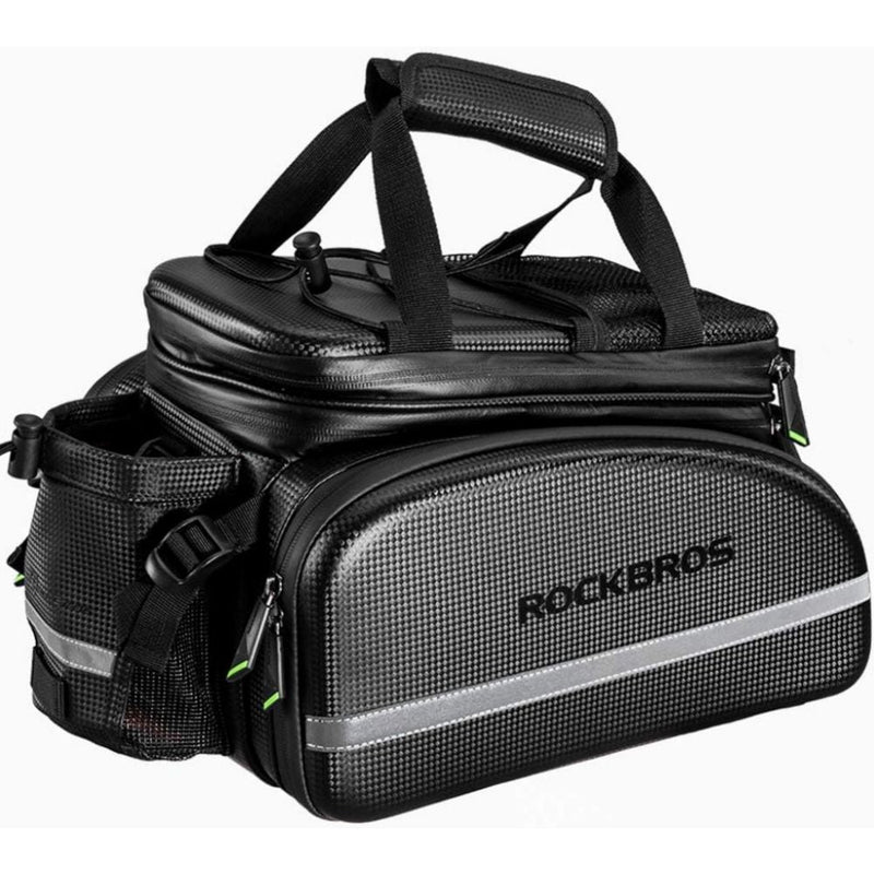 Load image into Gallery viewer, ROCKBROS Bike Rack Bag Waterproof Carbon Leather Rear Seat Cargo Pack 34L
