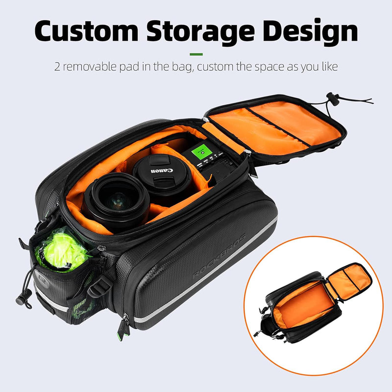 Load image into Gallery viewer, ROCKBROS Bike Rack Bag Waterproof Carbon Leather Rear Seat Cargo Pack 34L
