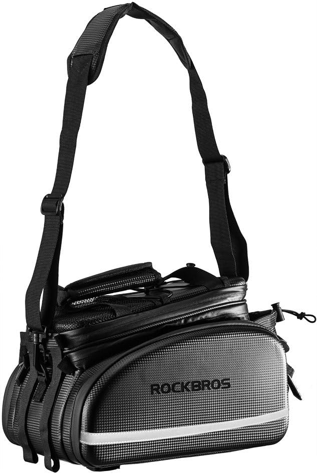 Load image into Gallery viewer, ROCKBROS Bike Rack Bag Waterproof Carbon Leather Rear Seat Cargo Pack 34L
