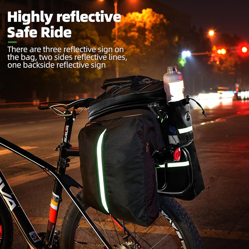 Load image into Gallery viewer, ROCKBROS Bike Rack Bag Waterproof Carbon Leather Rear Seat Cargo Pack 34L
