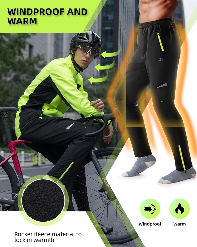 Load image into Gallery viewer, ROCKBROS Winter Thermal Tights Windproof Bike Cycling Pants for Running Outdoor Hiking Gear
