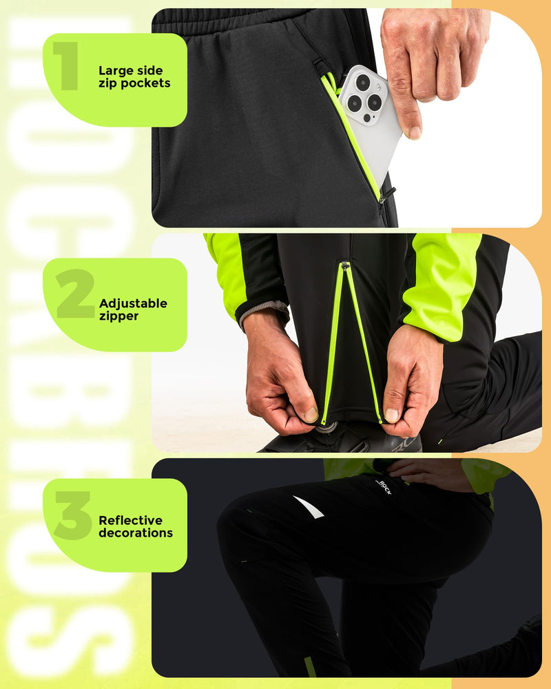 Load image into Gallery viewer, ROCKBROS Winter Thermal Tights Windproof Bike Cycling Pants for Running Outdoor Hiking Gear
