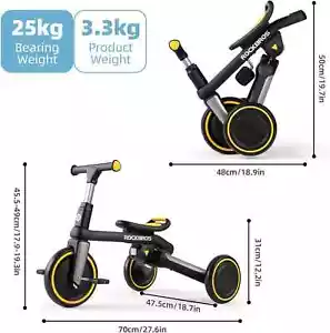 Load image into Gallery viewer, Kids 3 in 1 Tricycle Adjustable Seat Removable Pedals Toddler Ride On Bike
